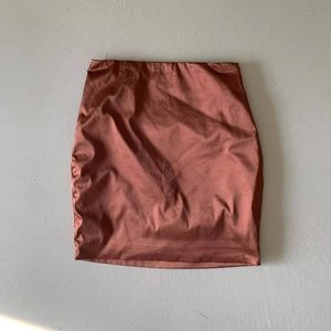 Pitaya brown satin mini skirt